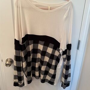 Black and White Checkered Women's Top